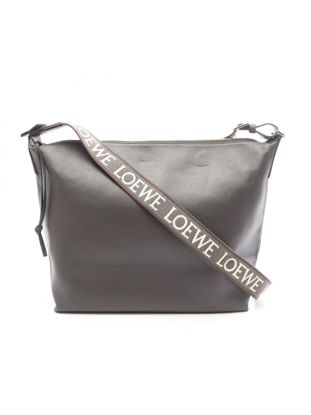 Loewe Shoulder Bag Cubby Regular Dark Brown Ivory Leather